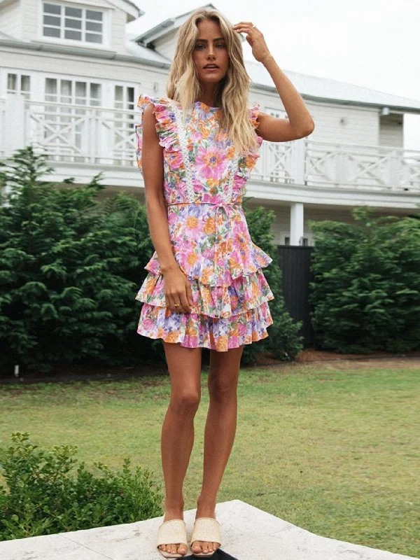 floral midi dressKittenAlarm - Floral Print Raffle Dress