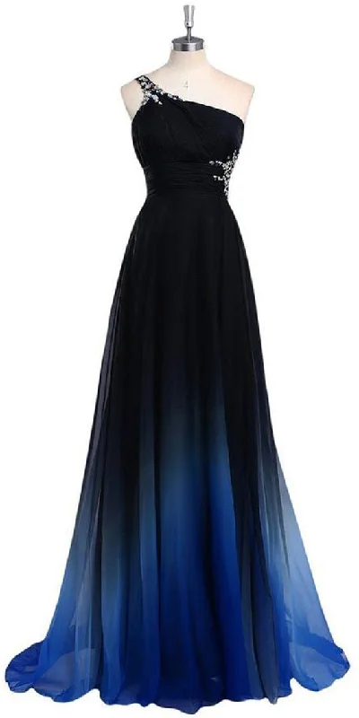 boho-chic dress001 Blue Floor-Length/Long A-Line Prom Dress /Princess Off-the-Shoulder Beading Tulle Prom Dresse S25414