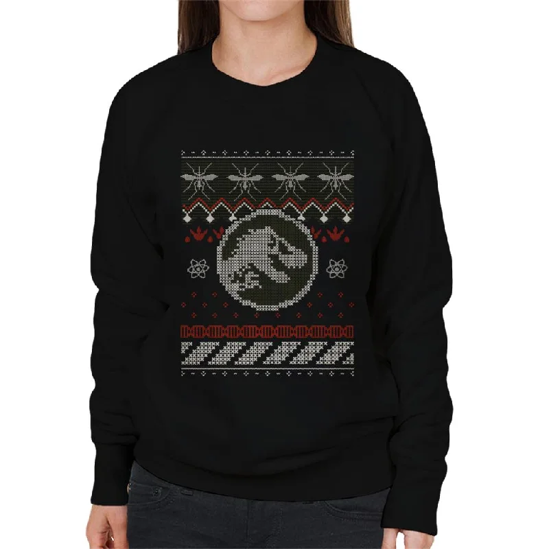 sleek workout sweatshirtJurassic Park Christmas Knitted T Rex Women's Sweatshirt