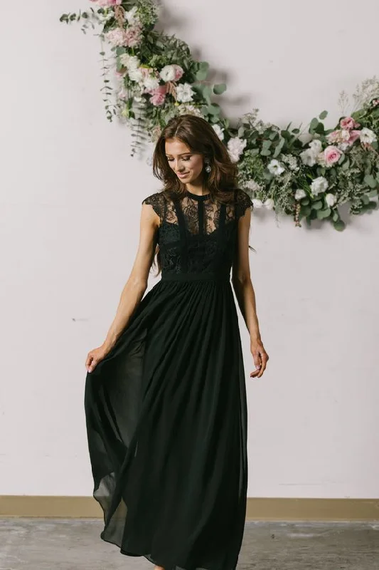 chic dressElegant Lace Black Prom Dress ,Charming Prom Dress S9097