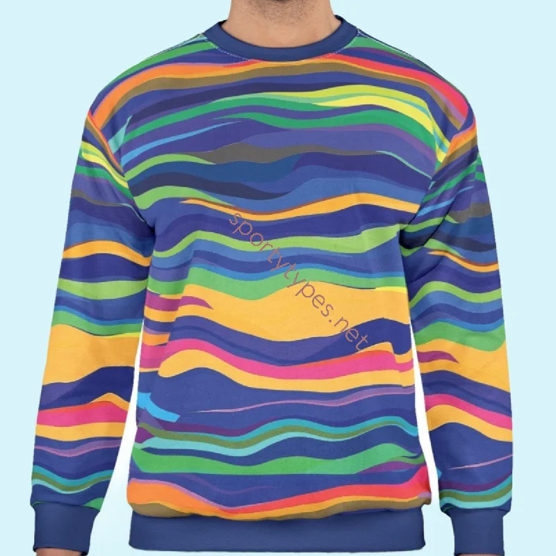 performance workout sweatshirtUnisex Colored Waves Sweatshirt