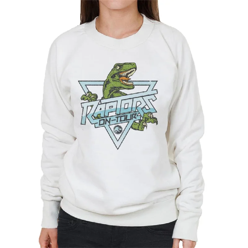 fashion sportswear hoodieJurassic Park Raptors On Tour Rock Text Women's Sweatshirt