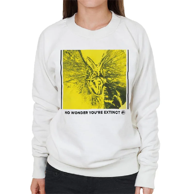 soft athletic sweatshirtJurassic Park Dilophosaurus No Wonder You Are Extinct Women's Sweatshirt