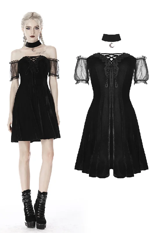 long sleeve dressGothic daliy mesh short sleeves halter dress DW417