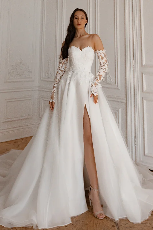 sleek dressWedding Dress Lillian with Detachable Train