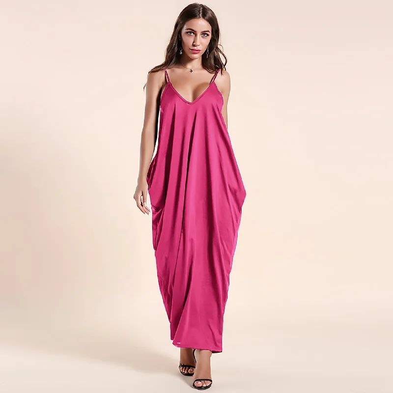 midi dressOlivian Pocketed Maxi Dress - Magenta