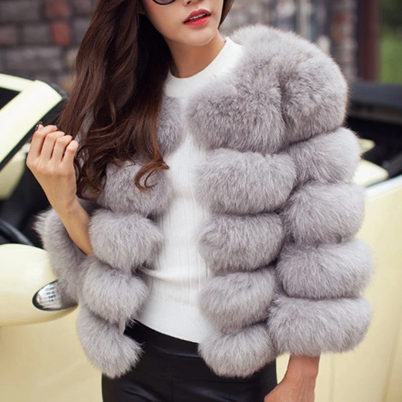 urban coatWomen Faux Fur Coat Autumn Winter 2019 Fashion Casual Warm Coat Plus Size Faux Fox Fur Overcoat Jacket Female Long Sleeves