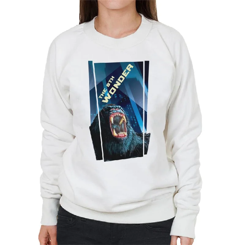 minimalist gym sweatshirtKing Kong The 8th Wonder Roaring Rage In The City Women's Sweatshirt