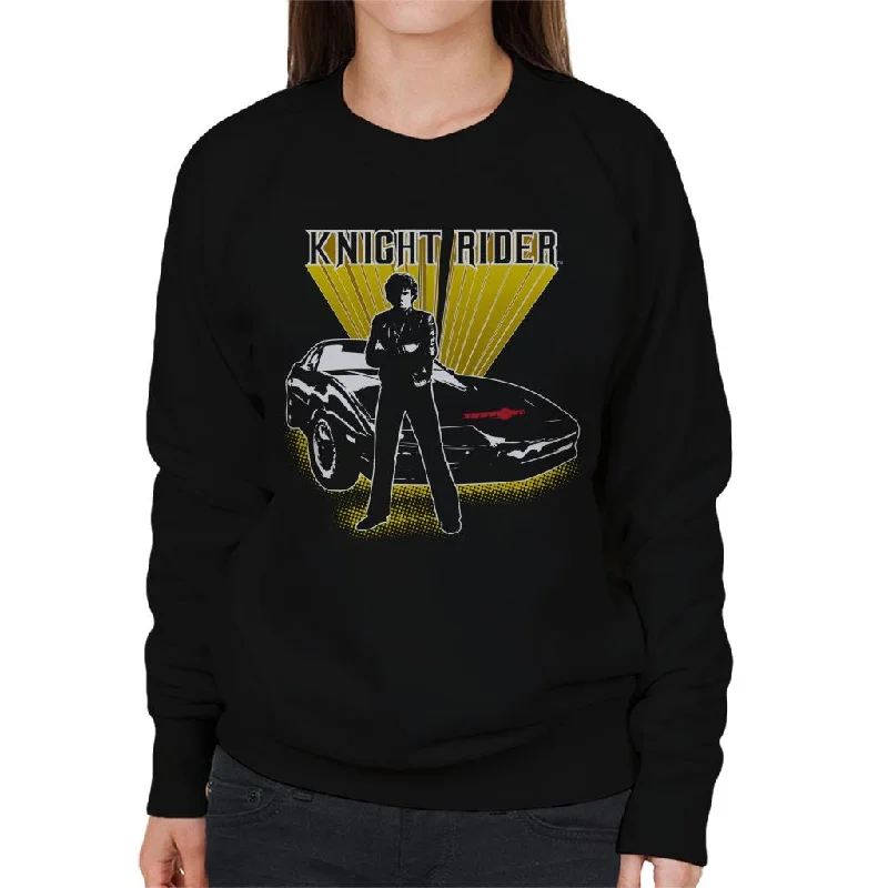 stylish sports hoodieKnight Rider Michael Knight Yellow Glow Women's Sweatshirt