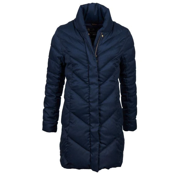 insulated coatBarbour Barmack Ladies Quilted Jacket - Navy Herringbone