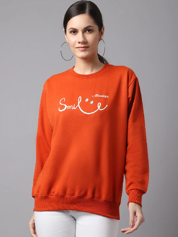 stylish sports hoodieVimal Jonney Fleece Round Neck Printed Sweatshirt For Women