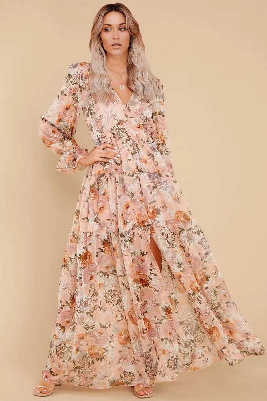 formal dressKittenAlarm - Prosperous Floral Chiffon Boho Maxi Dress - FINAL SALE