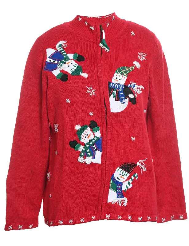 Online Specials tailored coatSnowman Christmas Cardigan - M