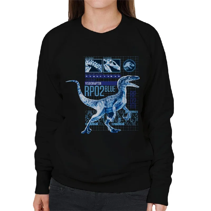 fashionable gym hoodieJurassic Park Raptor Rp02 Blue Women's Sweatshirt