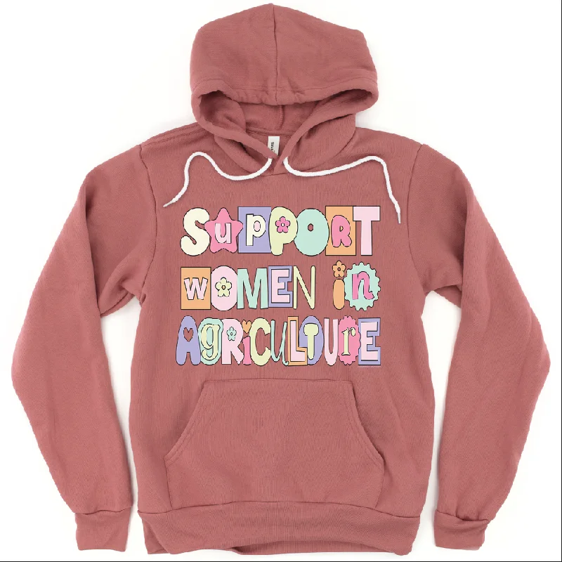 cozy hoodiePastel Support Women In Agriculture Hoodie (S-3XL) Unisex - Multiple Colors!