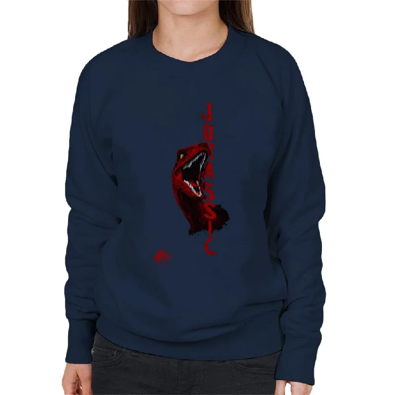 premium athletic sweatshirtJurassic Park Velociraptor Red Women's Sweatshirt