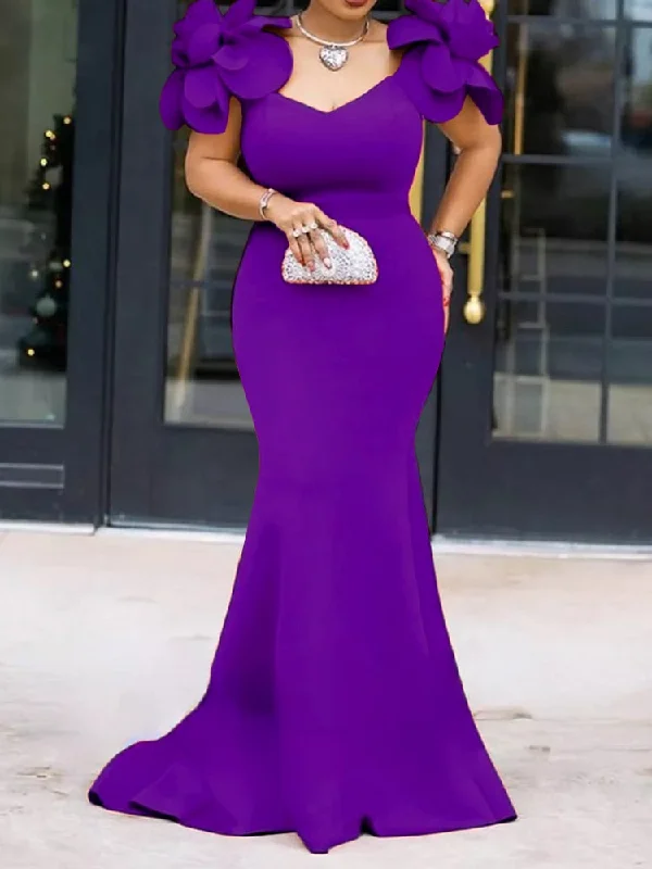 office dressPurple Christmas Party Long Maxi Night/ Wedding Guest Gowns