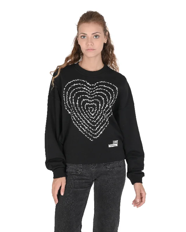 trendy gym wear hoodieLove Moschino Womens Sweatshirt W 6 431 02 M 4055 C74 BLACK