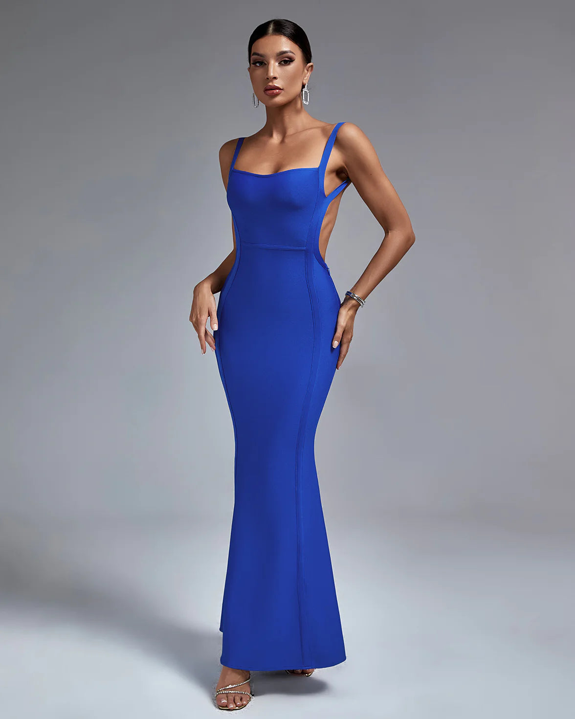 backless dressBlue Mermaid Backless Bandage Dress