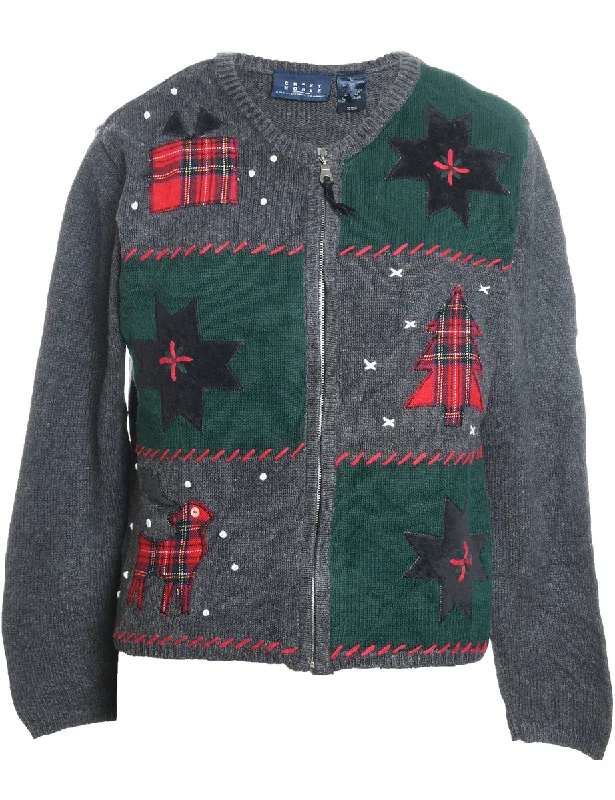 high-fashion coatNordic Knit Christmas Cardigan - L