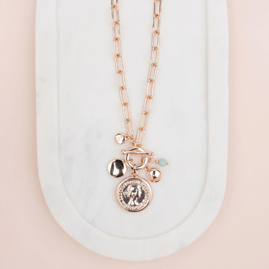 summer dressSHORT| Rose Gold Coin Necklace