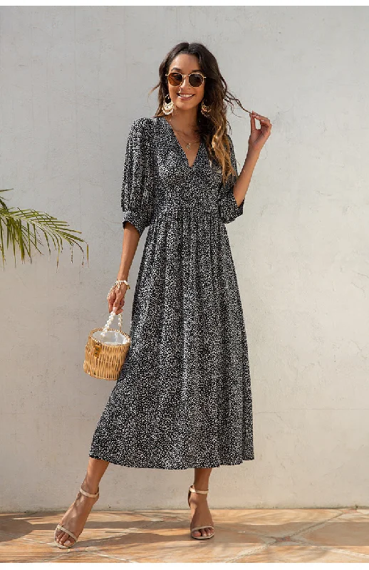 relaxed fit dressYusha Floral Drape Maxi Dress