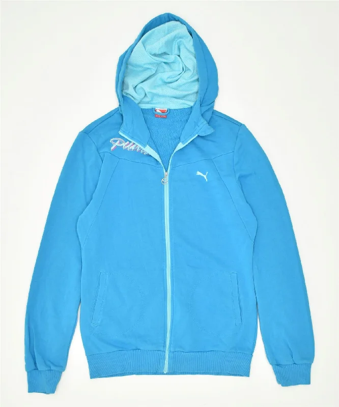 relaxed fit hooded sweatshirtPUMA Womens Zip Hoodie Sweater UK 34/36 Small Blue Polyester