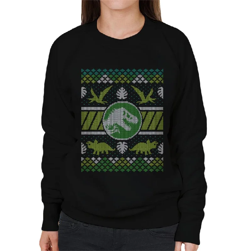 retro sports hoodieJurassic Park Christmas T Rex Women's Sweatshirt