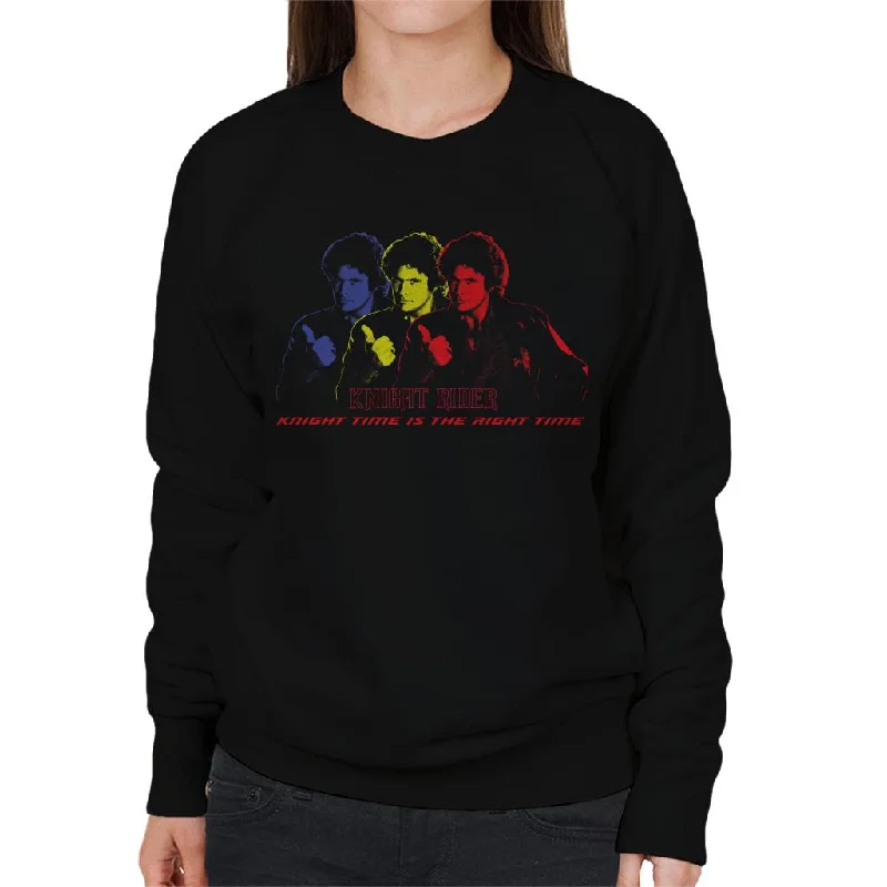 minimalistic workout hoodieKnight Rider Knight Time Is The Right Time Women's Sweatshirt