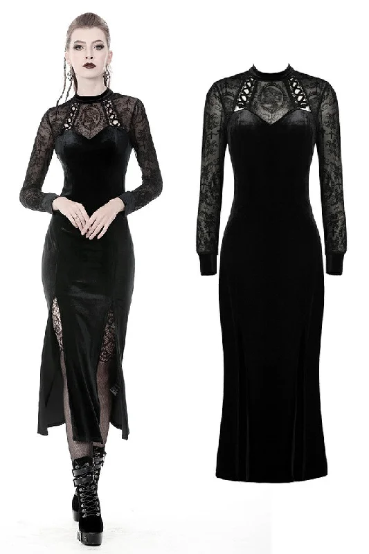 bodycon dressGothic long velvet slim party dress  DW368