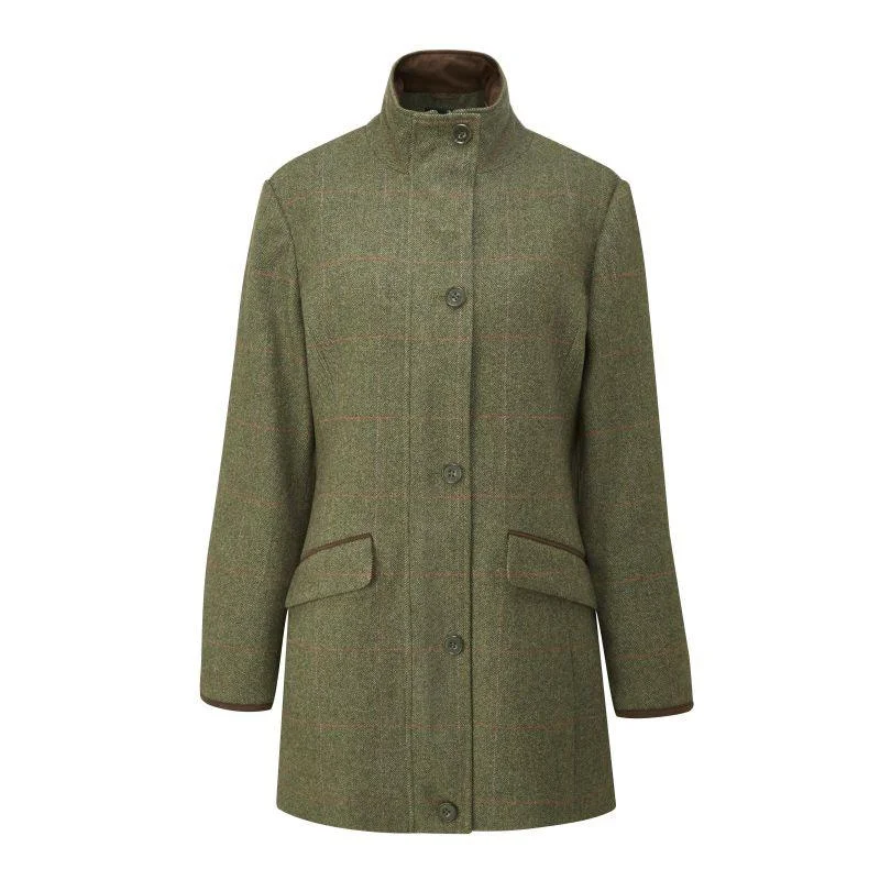 cozy winter coatAlan Paine Combrook Ladies Waterproof Tweed Field Coat - Heath