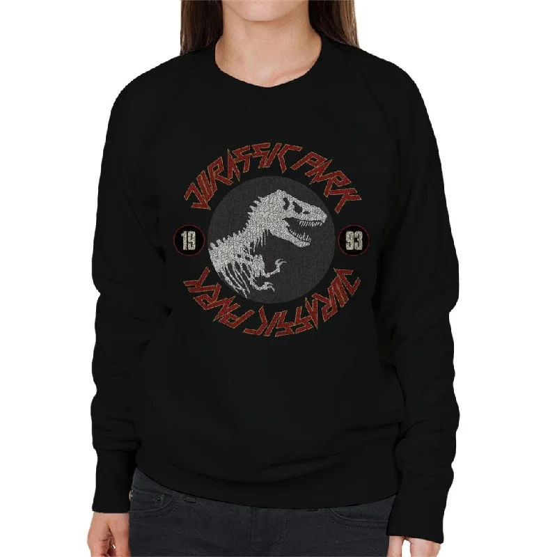 minimalist gym sweatshirtJurassic Park Classic Logo Rock Inspired Text Women's Sweatshirt