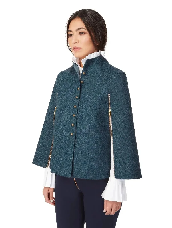 Overstock Sale functional coatGLADE | Buttoned Wool Tweed Cape