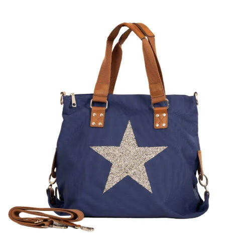 chic dressStar Canvas Tote Bag - Denim