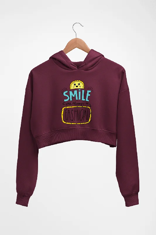 zip-up hooded sweatshirtSmile are Always in Fashion Crop HOODIE FOR WOMEN