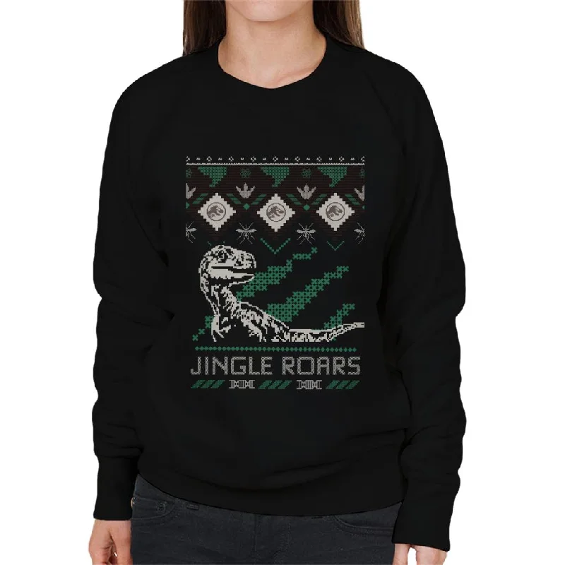 workout style hoodieJurassic Park Christmas Velociraptor Jingle Roars Women's Sweatshirt