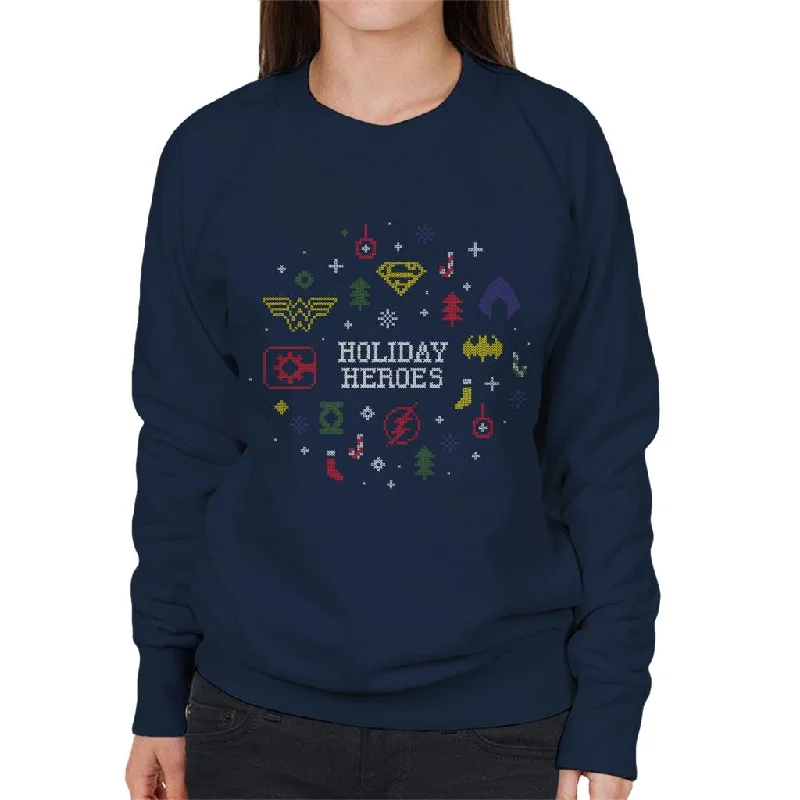 comfy workout sweatshirtJustice League Christmas Holiday Heroes Women's Sweatshirt