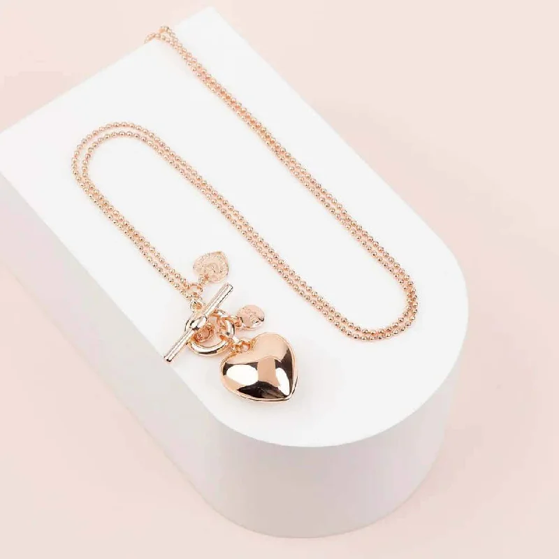 silk dressLimited Edition | LONG | Rose Gold Heart Necklace