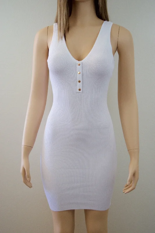 cocktail party dressWhite Knit Mini Dress