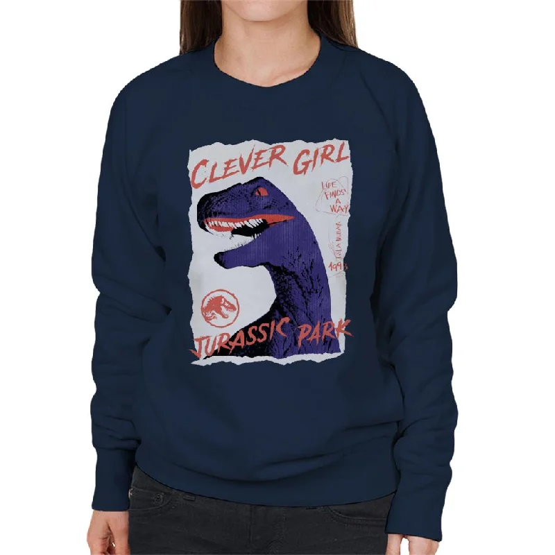 trendy sports sweatshirtJurassic Park Velociraptor Clever Girl Isla Nublar Women's Sweatshirt