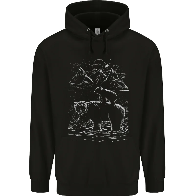 warm hooded jacketA Bear and It's Cub Mens 80% Cotton Hoodie