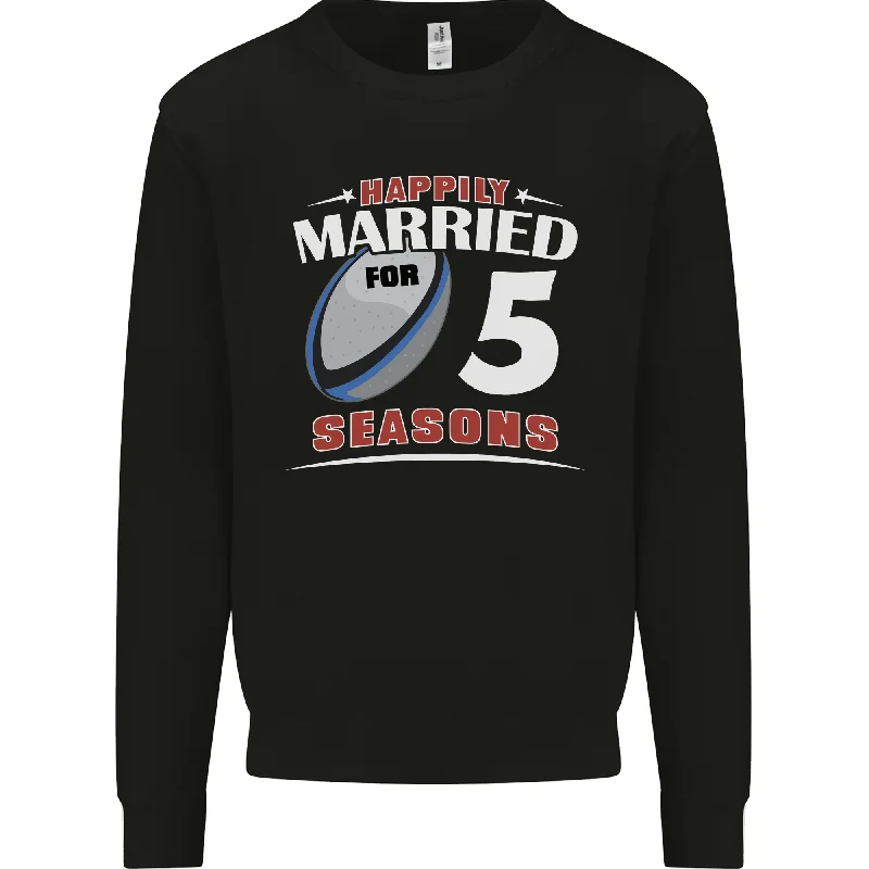 relaxed fit sports hoodie5 Year Wedding Anniversary 5th Rugby Mens Sweatshirt Jumper