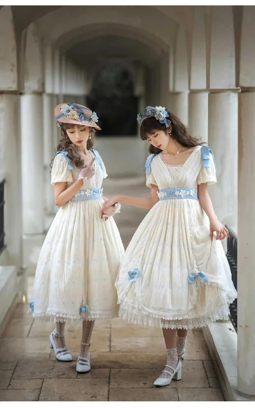 long-sleeve floral dress(BFM)SW Lolita~Daily Lolita OP Dress Greek Style Fresh Dress