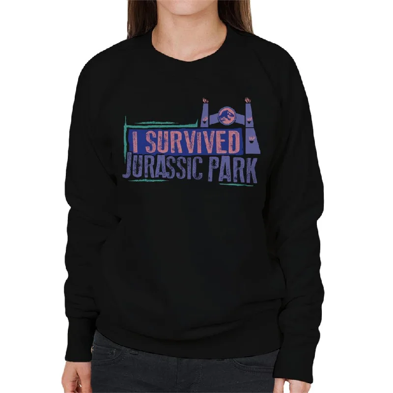 minimaJurassic Park Gate I Survived Jurassic Park Women's Sweatshirt