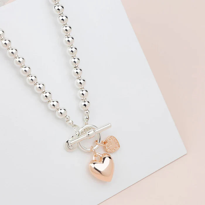 bodycon dressLimited Edition | SHORT |Silver & Rose Gold Heart Necklace