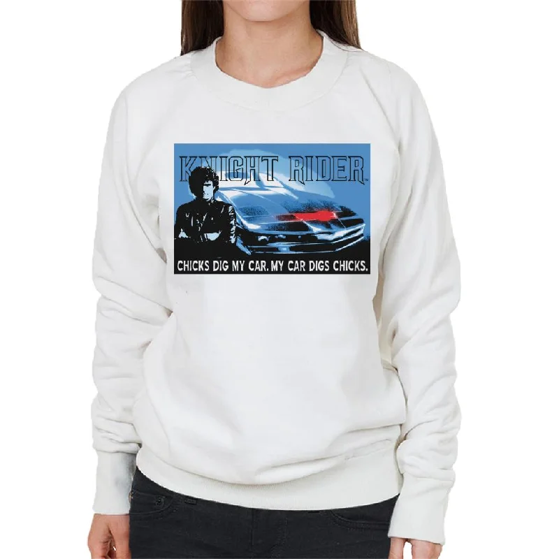 workout style hoodieKnight Rider Chicks Dig My Car Women's Sweatshirt