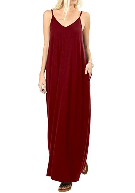 casual midi dressOlivian Pocketed Maxi Dress - Orchid