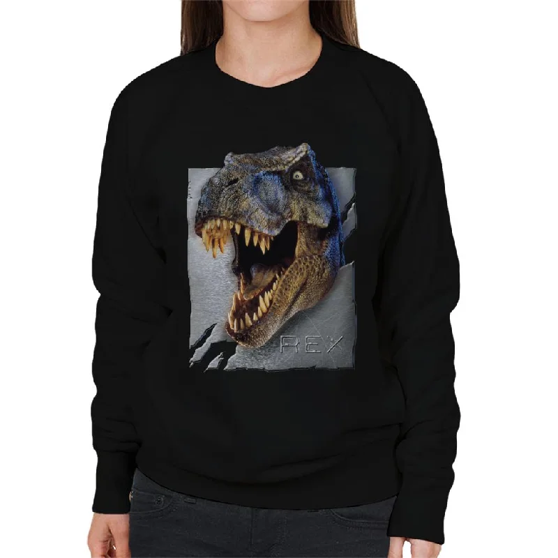 athletic streetwear sweatshirtJurassic Park Rex Character Head Women's Sweatshirt