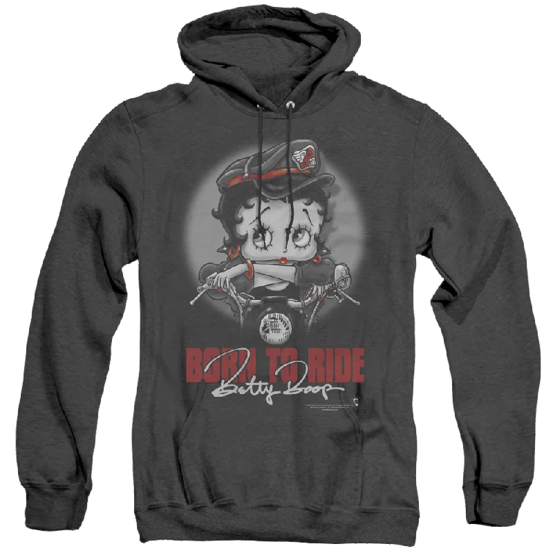 zip-up hoodieBetty Boop Born To Ride - Heather Pullover Hoodie