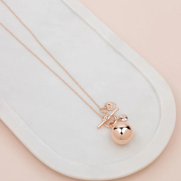 chic slip dressLimited Edition | LONG | Rose Gold Ball Necklace